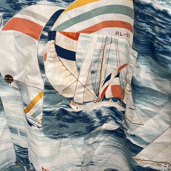 Vintage Ralph Lauren Men’s Boat print Shirt! - Picture 4 of 8